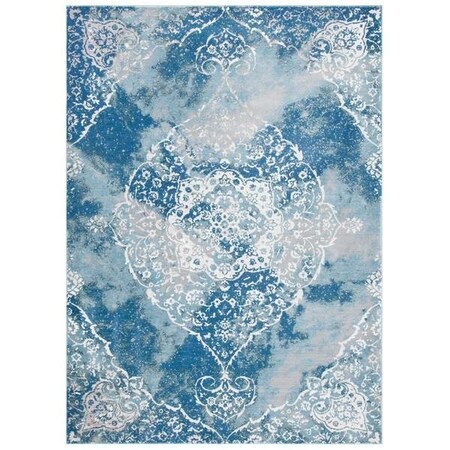 Safavieh 3 x 5 ft. Aria Contemporary Rectangle Power Loomed Rug Light Blue & Ivory ARA187M-3